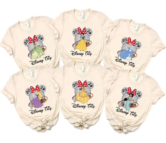 Discover Epcot Princess Shirt, Disney Princesses T-Shirt, Disney Trip 2026 Tees, Princess Girls Trip Gift Tee, Minnie Bow Shirt