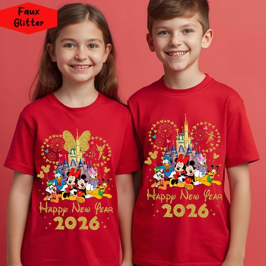 Discover Custom Disney Happy New Year Shirt: Matching Family Disney 2026 Shirt, 2026 Disney Group Tee