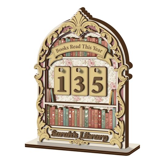 Personalized Wooden Book Tracker Sign, Reading Counter, Library Decor