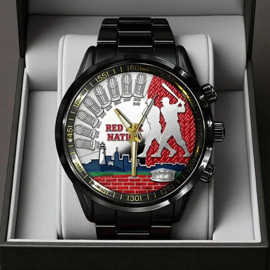 Discover Red Sox 125th Anniversary Black Stainless Steel Watch