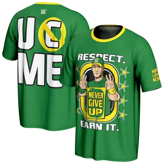 Discover Jo Cen U Can not See Me 3D Graphic T-Shirt Green Wrestling Tee