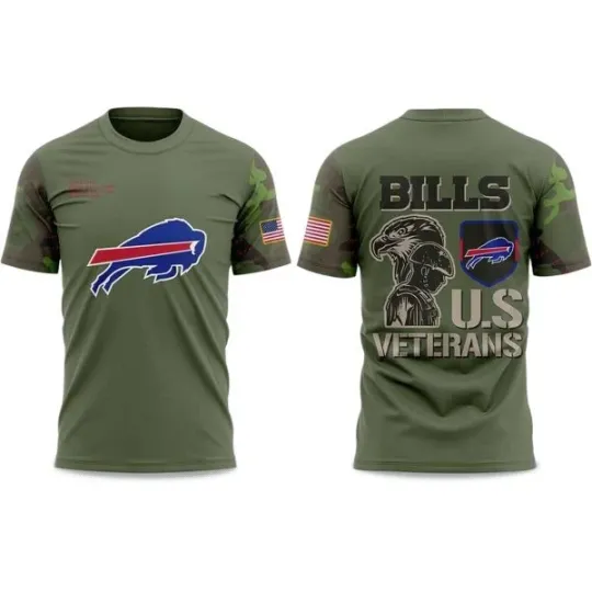 Buffalo Football Team Military Appreciation Legend 2025 Fan Tee 3D