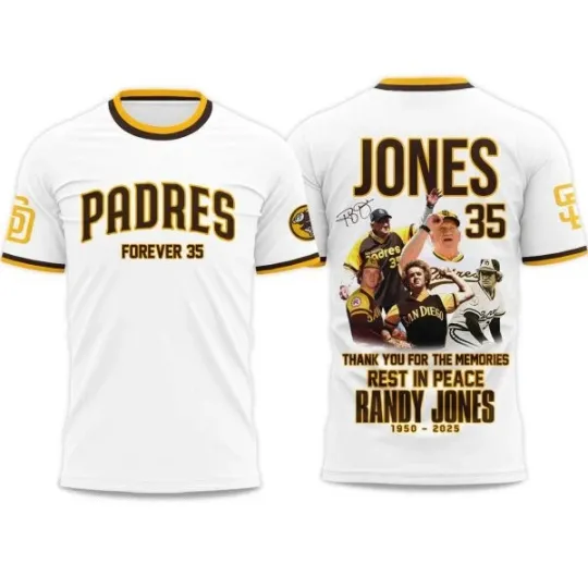 Discover San Diego Baseball Thank You Memories Randy Jones 1950-2025 T-Shirt