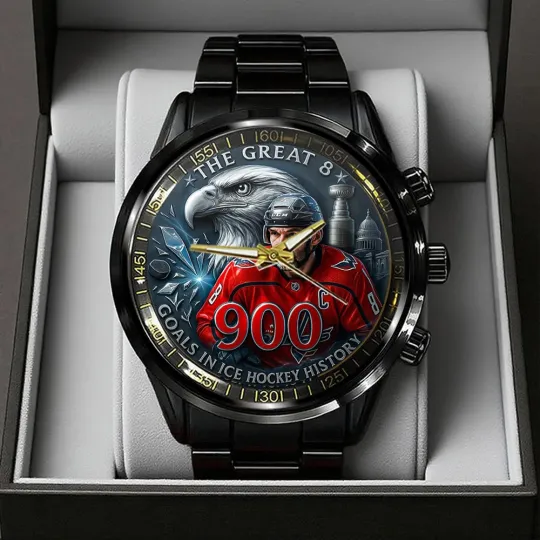 Alex Ovechkin x Washington Capitals Black Stainless Steel Watch