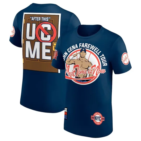 Men Jo Cen Farewell Tour 2025 NYC 3D Graphic T-Shirt Navy Wrestling Tee