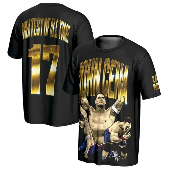 Discover Men Jo Cen GOAT 3D Graphic T-Shirt Black Wrestling Fan Tee