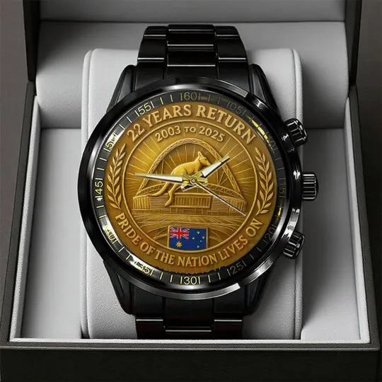 Discover Australia Kangaroos The Ashes Series 2025 Black Stainless Steel Watch 2003-2025