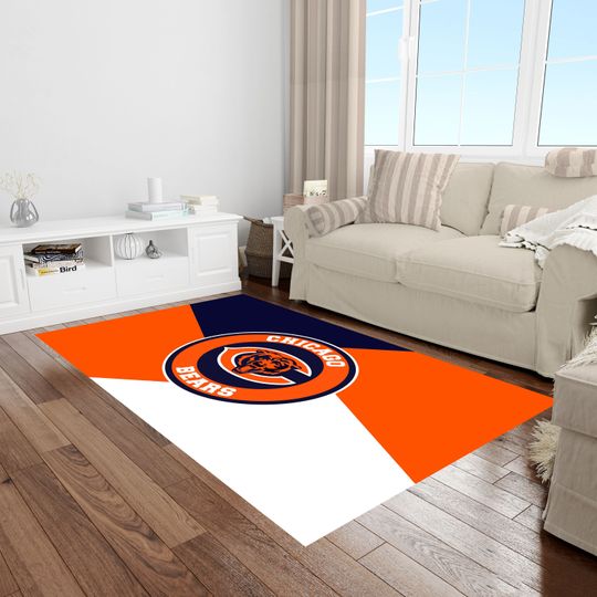 Discover American Football Rug, Chicago Bears, Kids Room Rug, Personalized Rug, Chicago Bears Rug, Football Rug, Sports Decor, Game Room Rug