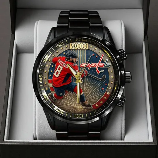 Discover Alex Ovechkin x Washington Capitals Black Stainless Steel Watch