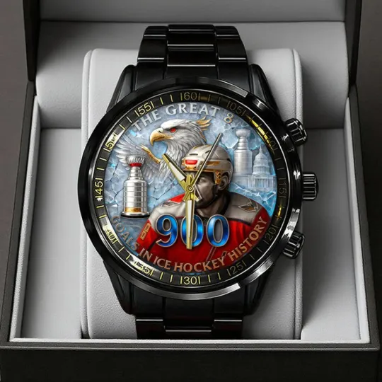Alex Ovechkin x Washington Capitals Black Stainless Steel Watch