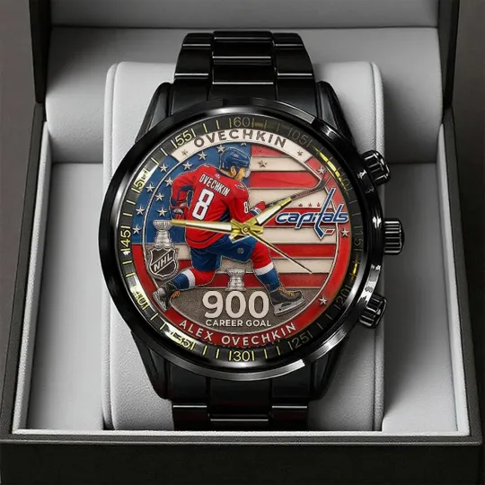 Alex Ovechkin x Washington Capitals Black Stainless Steel Watch