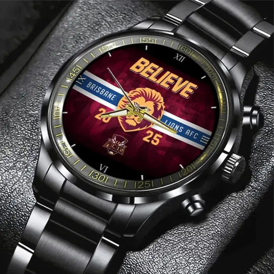 Discover Brisbane Lions Premiers 2025 Black Stainless Steel Watch