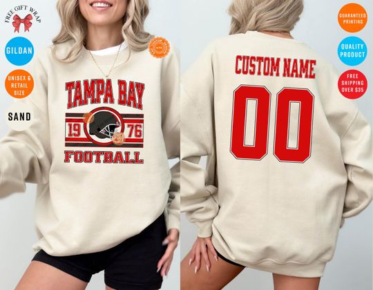Discover Custom Tampa Bay Football Sweatshirt: Buccaneer Crewneck Jersey, Personalized Name And Number Shirts