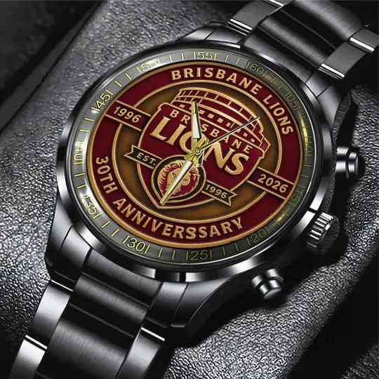 Discover Brisbane Lions Premiers 2025 Black Stainless Steel Watch