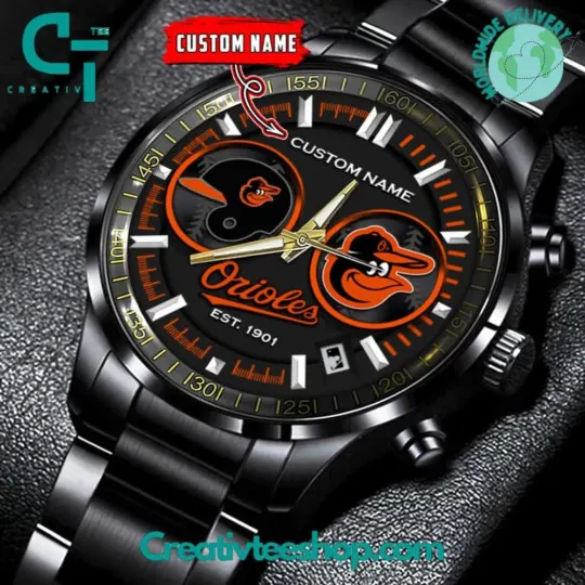 Discover Balti*more Orioles 2025 Personalized Stainless Steel Watch