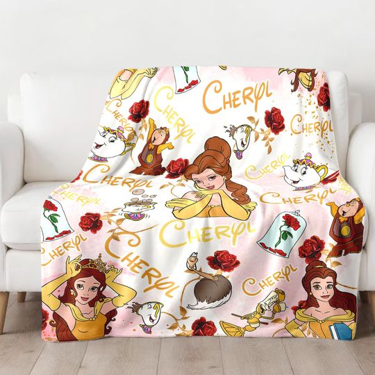 Discover Personalized Princess Blanket, Custom Name Baby Girl Blanket, Princess Birthday Girl Gift, Tale as Old as Time Fleece Blanket