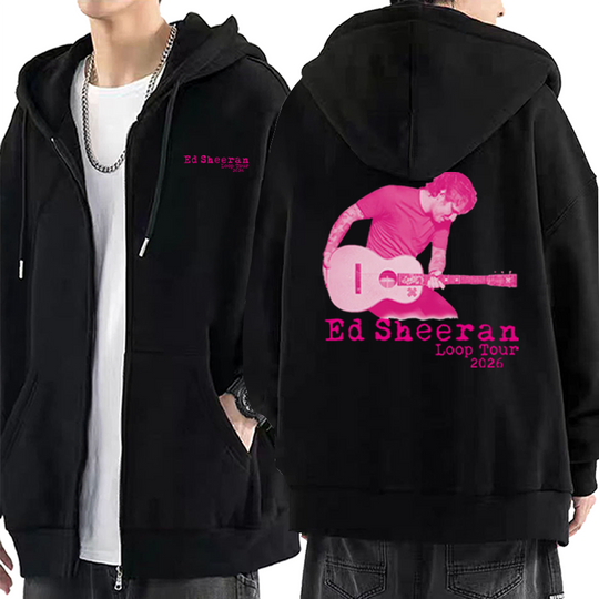 Discover Ed Shee Loop2026 Tour Merch vintage funko pop Hoodie Men Women hip hop Sweaters Coat Fashion Zip Up Jacket Printed streetwear