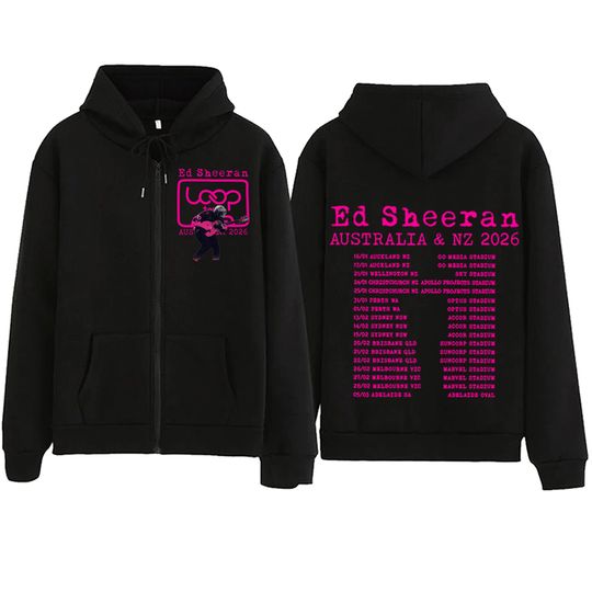 Discover Ed Shee Loop Tour 2026 Zipper Hoodie Man Woman Harajuku Pullover Tops Streetwear Sweatshirt