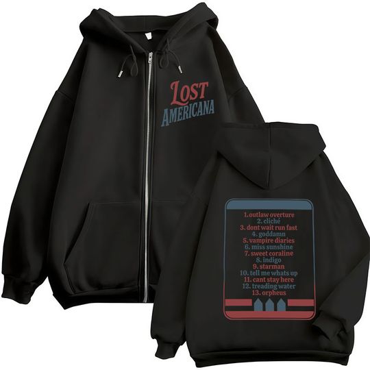 MGK Lost XX Americana 2025 Letter Print Zip Hoodie