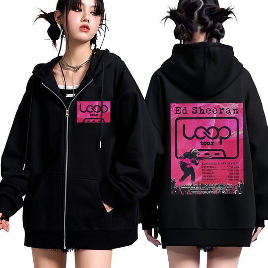 Discover Ed Shee Loop Tour Australia and New Zealand 2026 Tour Zipper Hoodie Men Women Fashion Jacket Casual Hip-hop Zip Up Tracksuit