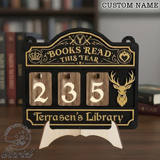 Discover Terrasen Book Tracker Sign, Throne of Glass Inspired Decor, Fantasy Bookish Reading Goal Display, Cozy Reading Corner Gift