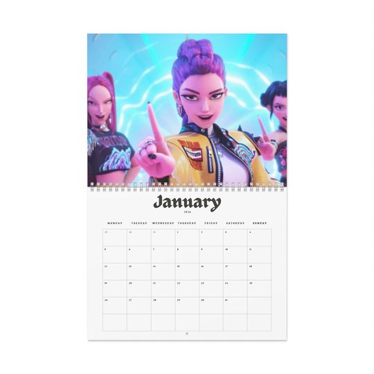 Kpop Demon Hunters 2026 Wall Calendar - Movie Inspired, Animated Design, Gift for Fans, Home Decor, Office Organization, Unique Planner