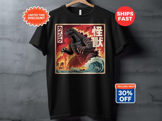 Discover god zilla T-Shirt, Kaiju Tee, Japanese Monster, Retro Movie, Monster King, City Destruction, Vintage god zilla, god zilla Fan Gift