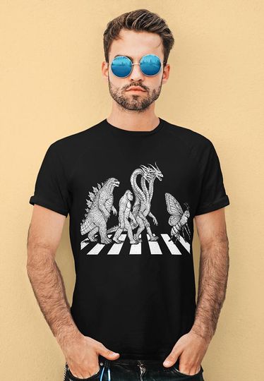 Vintage god zilla Parody Abbey Road T-Shirt