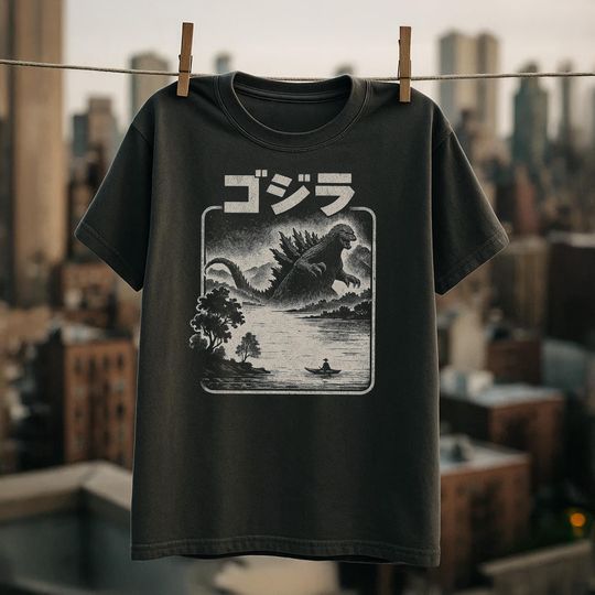Discover Retro god zilla TShirt, Vintage Graphic Tee, Movie Lover Gift, Anime Apparel, Casual Wear