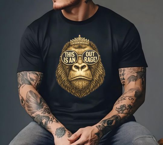Outrage Gorilla T-Shirt with Dungeon Crawler Carl Monkey and Princess Donut Design