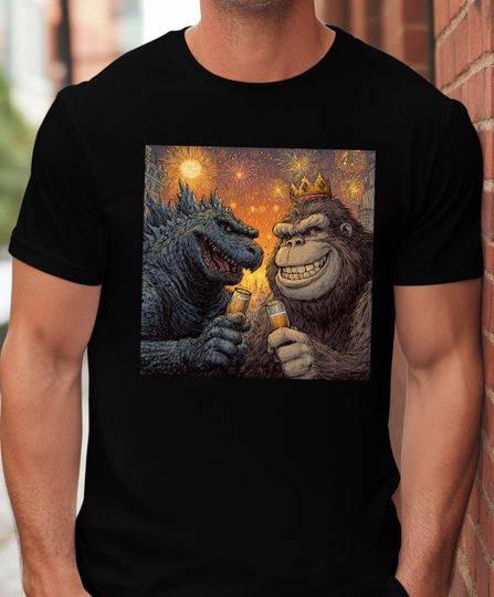 god zilla Bigfoot King Kong New Year's Eve Shirt