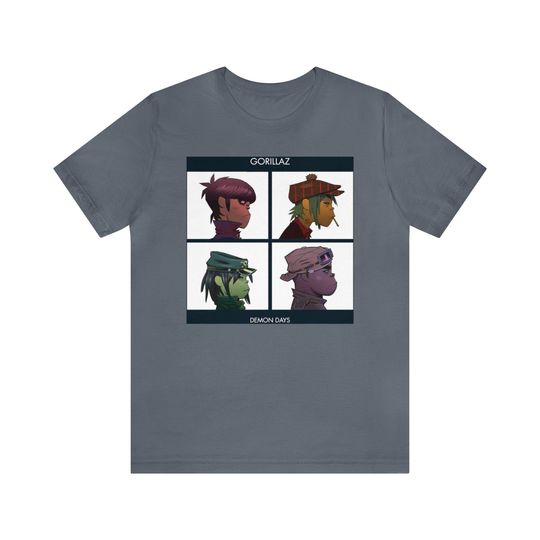 Gorillaz Demon Days Unisex Jersey T-Shirt with Damon Albarn Blur Jamie Hewlett Rock Music