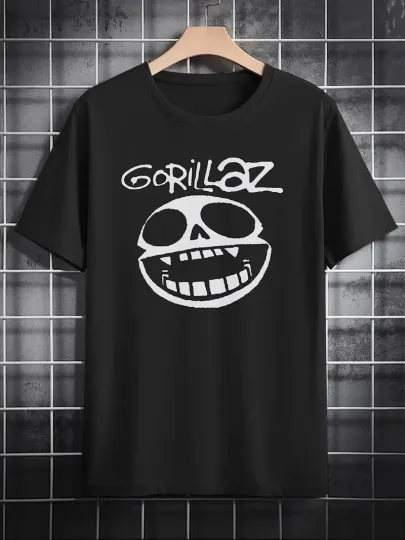 Discover Gorillaz Graphic T-Shirt for Men, Casual Crew Neck, Polyester Tee