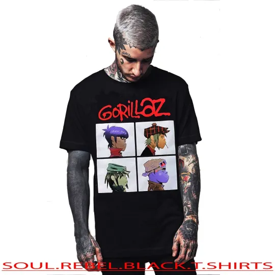 Discover GORILLAZ Hard Rock Punk Rock T-Shirt Men