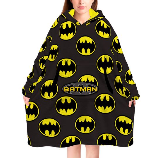 Batman DC Comics Hoodie Kids Boys Hooded Jumper Black One Size