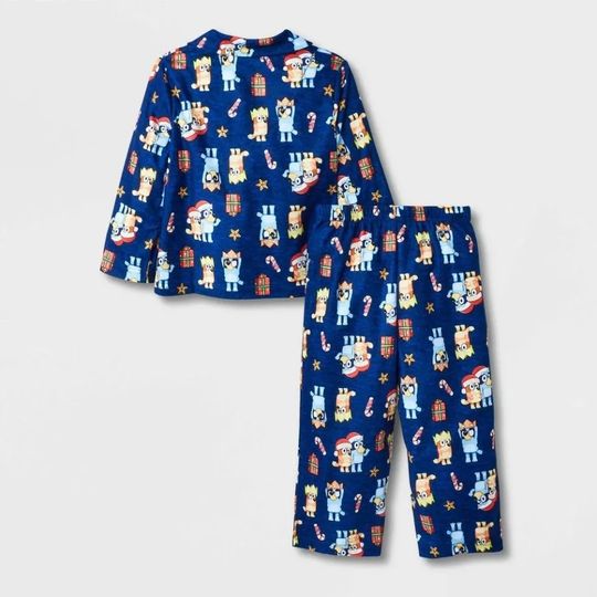 Disney BlueyDad Christmas Pajamas Set Girl Boy Toddler 2T 3T 4T Holiday Bingo Dog