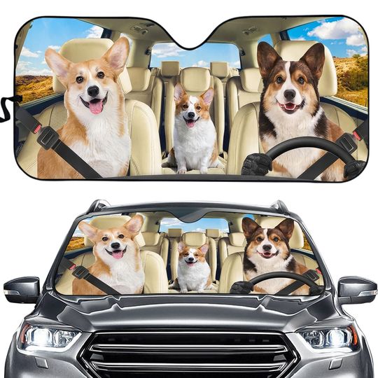 Dog Auto Windshield Sun Shade Cute Funny Windshield Sun Shade