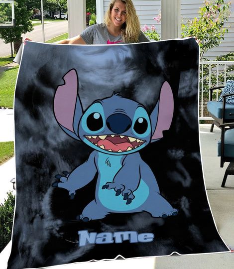 Personalized Stitch Blanket Lilo Stitch Blanket Stitch Birthday Gifts Angel Stitch Christmas Gifts