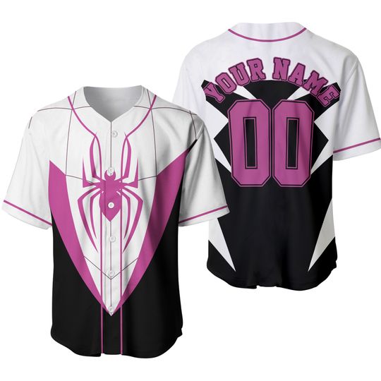 Spidey And His Amazing Friends Costume Baseball Jersey, Spiderman Gwen Stacy Miles Morales Halloween Party Baseball Jersey Group SLYD10