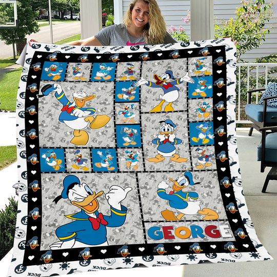 Personalized Donald Duck Blanket Donald Daisy Duck Blanket Fleece Blanket Disneyland Blanket Blanket for Bed Couch Sofa