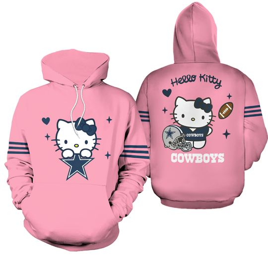 New Season 2025 Hello Kitty x Cowboys Hoodie, Gift For Fans, Christmas Gift