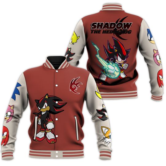 Shadow The Hedgehog Kids and Youth Baseball Jacket, Aldult Unisex Varsity Baseball Jacket