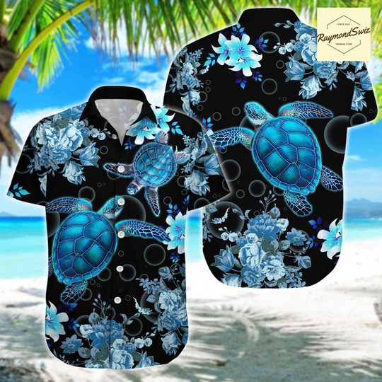 Discover Sea Turtle Button Up, Sea Turtle Hawaiian Shirt, Ocean Gifts for Sea Turtle Lovers, Turtle Tropical Hawai Tee Holiday