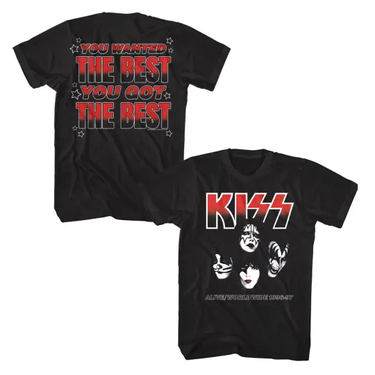 Discover Kiss You Wanted the Best Men's Double Sided T-Shirt Tour 1996 Rock Band
