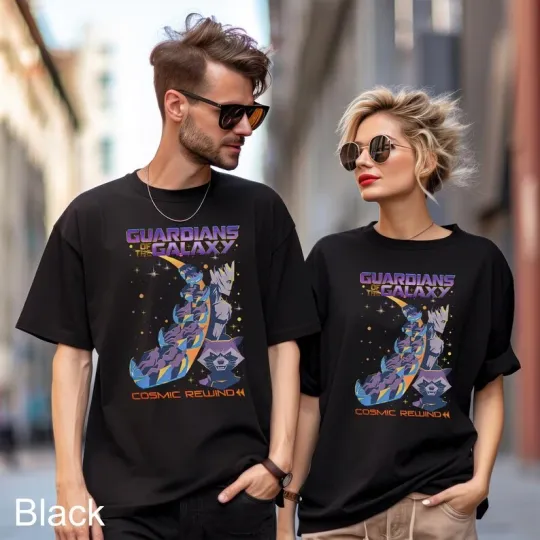 Disney Guardians Of The Galaxy Cosmic Rewind Black Comfort Colors T-shirt