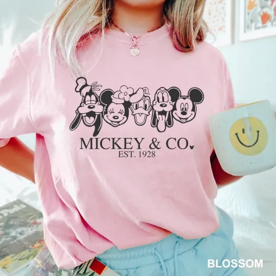 Discover Disney Mickey Mouse & Co. Est. 1928 Blossom Comfort Colors T-shirt