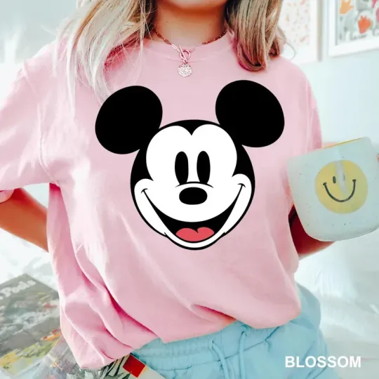 Discover Disney Mickey Mouse Mickey's Head Blossom Comfort Colors T-shirt