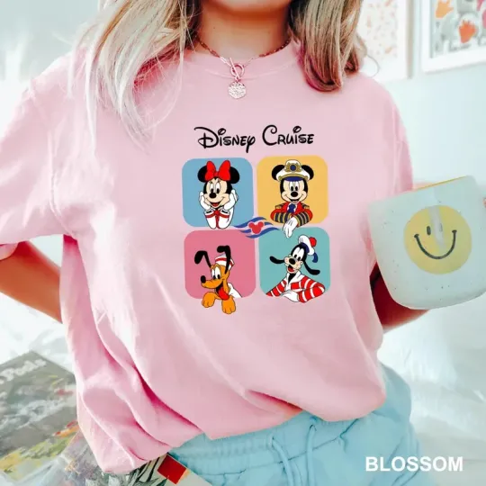 Discover Disney Cruise Mickey And Team Disneyworld Blossom Comfort Colors T-shirt