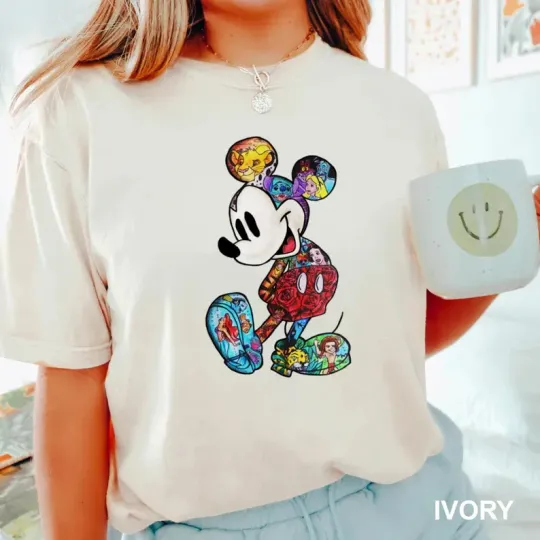 Discover Disney Mickey Mouse Characters Pattern Ivory Comfort Colors T-shirt