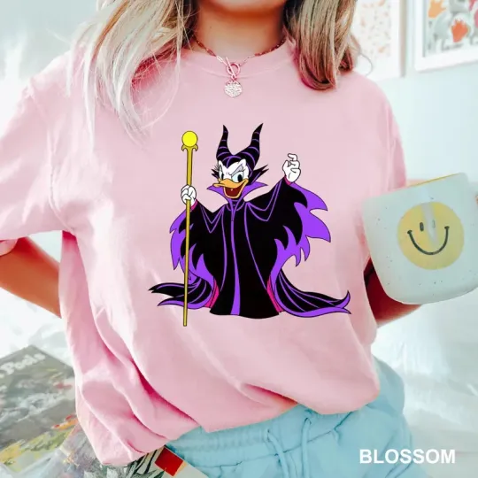 Discover Disney Daisy Maleficent Witch Blossom Comfort Colors T-shirt
